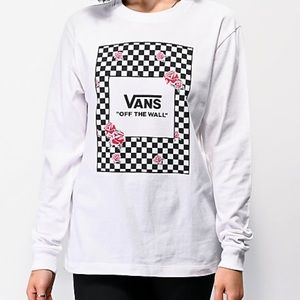 Vans Boxed Roses White Long Sleeved T-Shirt